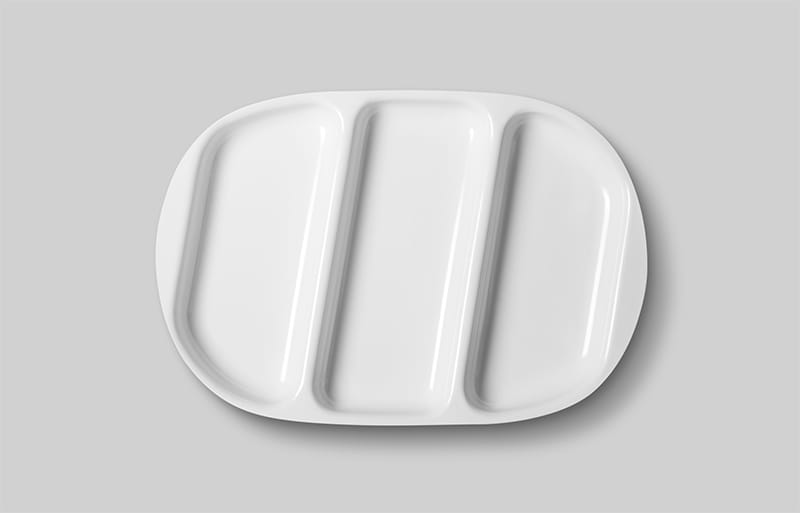 Assiette 3 compartiment ovale