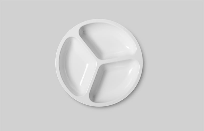 Assiette 3 compartiment ronde
